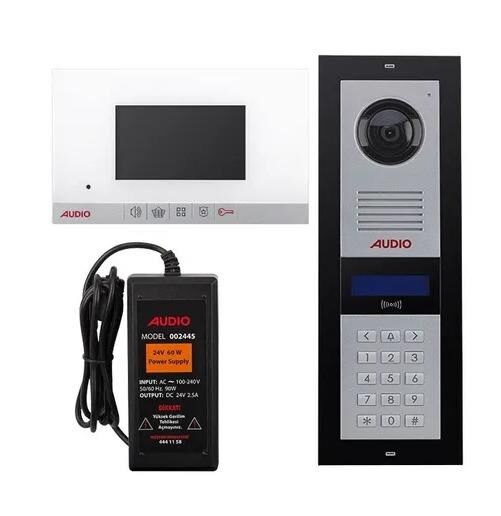 AUDIO 4 DAİRE GÖRÜNTÜLÜ SİSTEM SETİ (BEYAZ ŞUBE)